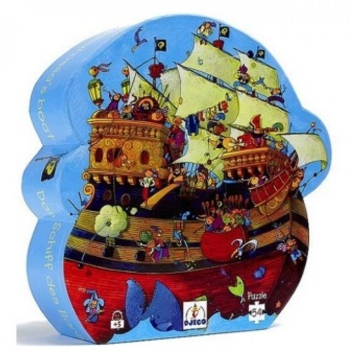 Djeco Παζλ σε σχηματικό κουτί 54 τεμ. 'Πειρατικό καράβι'
